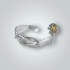 Celtic knot Bracelet Sterling Silver Metal Slip on With Abalone Clasp