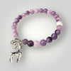 Lolite Bead Memory Wire Bracelet With Deer Charm