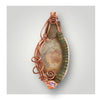 Corral Fossilized Gemstone Pendant with Metallic Beads