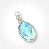 Larimar Pendant Necklace Oval Natural Stone in Soft Blue