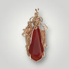 14k Gold Carnelian Gemstone Ornate Jewelry Pendant Necklace