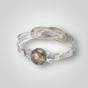Celtic knot Bracelet Sterling Silver Metal Slip on With Abalone Clasp