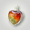 925 Silver Wire Weave Resin Heart Pendant