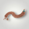 Copper Chainmaille Bracelet Turquoise Bead Embellished Clasp