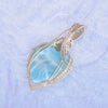 Larimar Heart Silver Statement Necklace Set