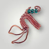 Adjustable Mermaid Tail Ring Metal Copper Blue Bead