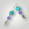 Turquoise Dangle Earrings Sterling Silver Fish Hook Ear Finding