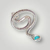 Adjustable silver snake ring