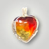 925 Silver Wire Weave Resin Heart Pendant
