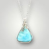 925 Silver Triangle Shape Larimar Necklace Pendant
