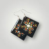 Dot Handpainted Square Wood Earrings