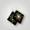Dot Handpainted Square Wood Earrings