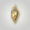 14k Gold Pear Shape Labradorite Gemstone Pendant