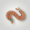 Handcrafted Copper Chainmaille Bracelet with Turquoise Accent