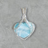 Larimar Heart Silver Statement Necklace Set