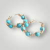 Fayes Jewelry Designs earrings Gold Cuff Earrings with Turquoise Beads Gold Cuff Earrings with Turquoise Beads