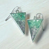 Fayes Jewelry Designs earrings Silver Earrings Beach Glass In Resin Silver Earrings Beach Glass In Resin