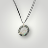 Fayes Jewelry Designs Necklace pendant Round Flower rock with 925 Silver Bird Round Flower rock with 925 Silver Bird