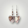 Painted Wood Heart Drop Earrings with Beads Made-In Canada