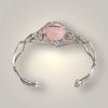 Oval Rose Quartz Statement Cuff Bracelet