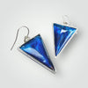 Resin Drop Blue Earring In Metal Frame