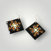 Dot Handpainted Square Wood Earrings