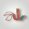 Adjustable Mermaid Tail Ring Metal Copper Blue Bead