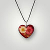 Pink Floral Resin Heart pendant Necklace