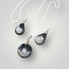 Black Silver Resin Pendant Necklace Set-Fayes Jewelry Designs