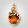 14k Gold Oval Citrine Gemstone Pendant Canadian Designer Vancouver
