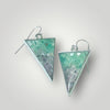 V-Shape Resin Drop Earrings Green-Amethyst Highlights