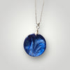Resin Pendant Set Blue with Silver Highlights-Fayes Jewelry Designs