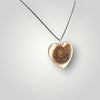 Ammonite Fossil in Clear Resin Heart Pendant Jewelry