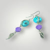 Turquoise Dangle Earrings Sterling Silver Fish Hook Ear Finding