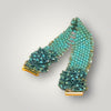 Turquoise Seed Bead elaborate Design Bracelet Slide clasp