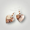 Painted Wood Heart Drop Earrings with Beads Made-In Canada
