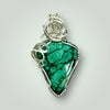 Malachite Pearshape Silver Metal Statement Pendant