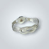 Celtic knot Bracelet Sterling Silver Metal Slip on With Abalone Clasp
