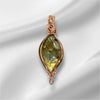 Labradorite Gold Flash Stone Copper Metal Statement Pendant