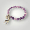 Lolite Bead Memory Wire Bracelet With Deer Charm