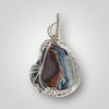 Blue Agate Gemstone Silver Pendant