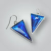 Resin Drop Blue Earring In Metal Frame