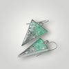 V-Shape Resin Drop Earrings Green-Amethyst Highlights