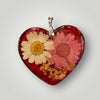 Pink Floral Resin Heart pendant Necklace