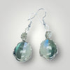 Moonstone Labradorite Drop Earrings Sterling Silver Oval Shape