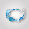 Aquamarine Teal Blue Odd Size Beads Bracelet jewelry Toggle Clasp