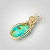 Turquoise 14k Gold Petite Necklace  Pendant Canada