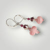 Petite Pink Designer Bead Drop lever Back Earrings Canadian