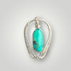 Turquoise Pendant Sterling Silver Handmade Artistic Design