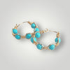 Turquoise Bead Drop Post  Earrings in Gold